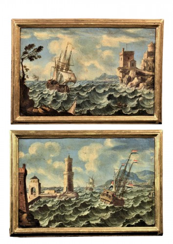 Marine orageuse sur la côte - Orazio Grevenbroeck (1676 -1739)